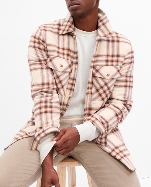 Sobrecamisa de franela a cuadros de hombre
