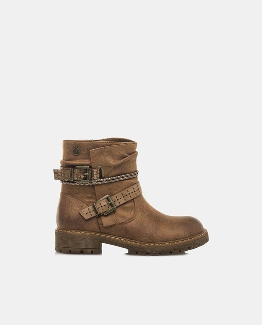 Botas de niña tipo motorista con detalle de trenza