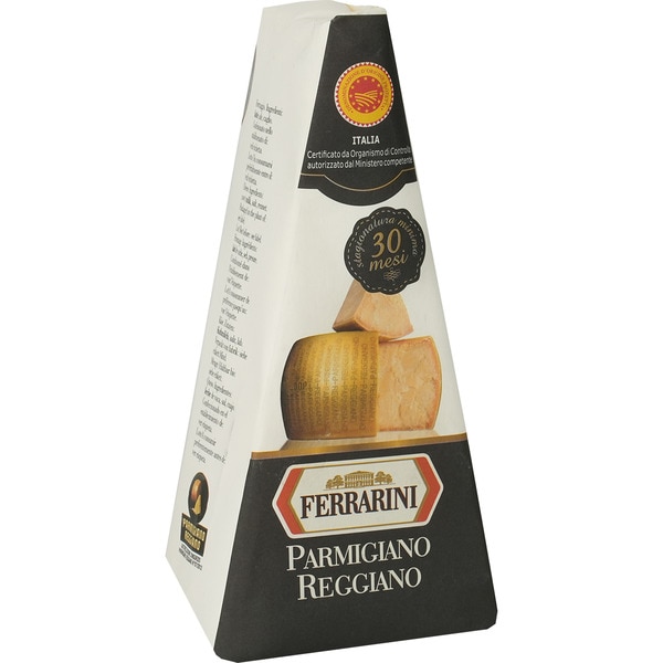 queso italiano de vaca DOP Parmigiano Reggiano peso aproximado cuña 500 g curación mínima 30 meses elaborado con leche cruda