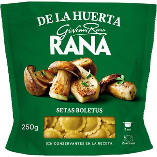 GIOVANNI RANA De la Huerta fresh egg ravioli pasta filled with porcini mushrooms 2 servings container 250 g