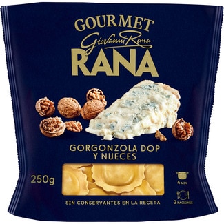 GIOVANNI RANA Gourmet fresh egg ravioli pasta filled with PDO Gorgonzola cheese and walnuts container 250 g 2 portions