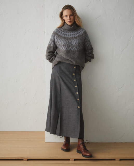 Falda midi lisa