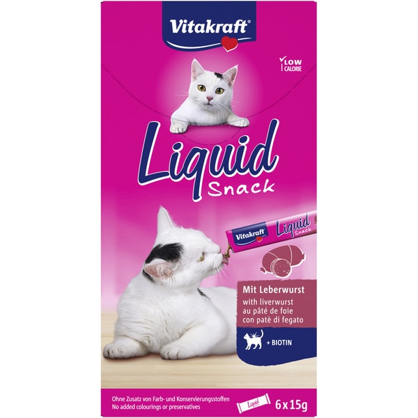 Liquid flüssiger Katzensnack mit Pastetenwurst mit Leber Foie gras Box 6 Einheiten 15 g