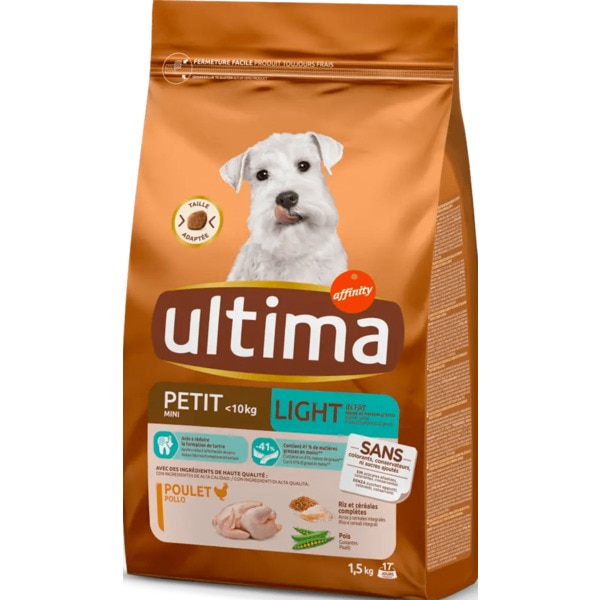 Alimento Seco para Cão Mini Lght sabor Frango embalagem 1,5 kg