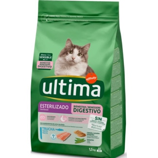 Ultima Alimento Seco para Gato Esterilizado Sensível embalagem 1,5 kg