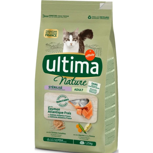 Nature Alimento Seco para Gato Esterilizado sabor Salmão embalagem 1,3 kg