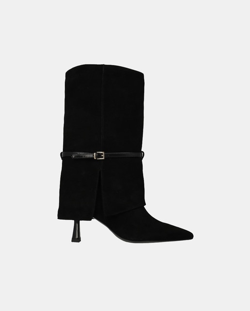Botas Trasie mujer en piel detalle hebilla tacón embudo