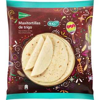 EL CORTE INGLES maxi wheat tortillas 6-pack container 370 g