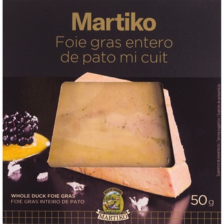 MARTIKO foie gras entero de pato mi cuit sin gluten envase 50 g