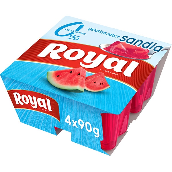 Gelatine mit Wassermelonengeschmack 0% Zuckerzusatz glutenfrei 4er-Pack Einheiten 90 g