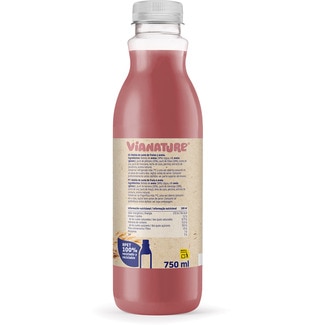 Bebida de zumo de plátano, fresa y avena sin azúcares añadidos sin lactosa botella 750 ml - Via Nature