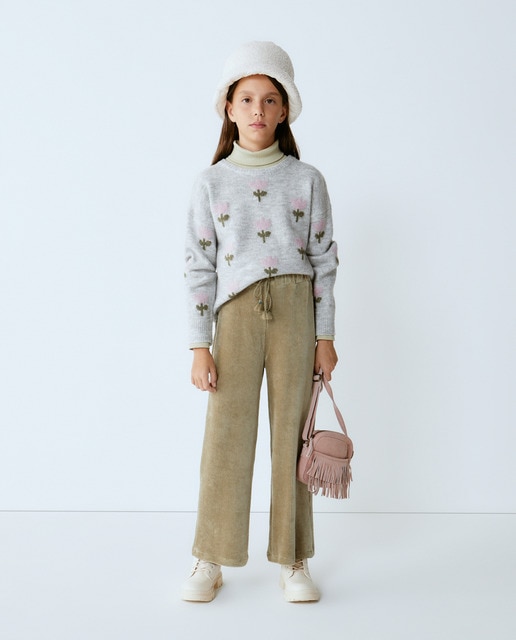Pantalón culotte de niña pana cargo