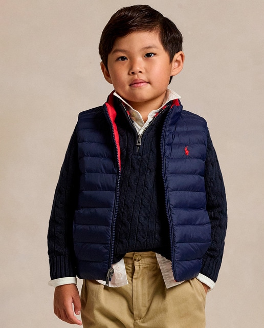 Chaleco de abrigo de niño fino reversible