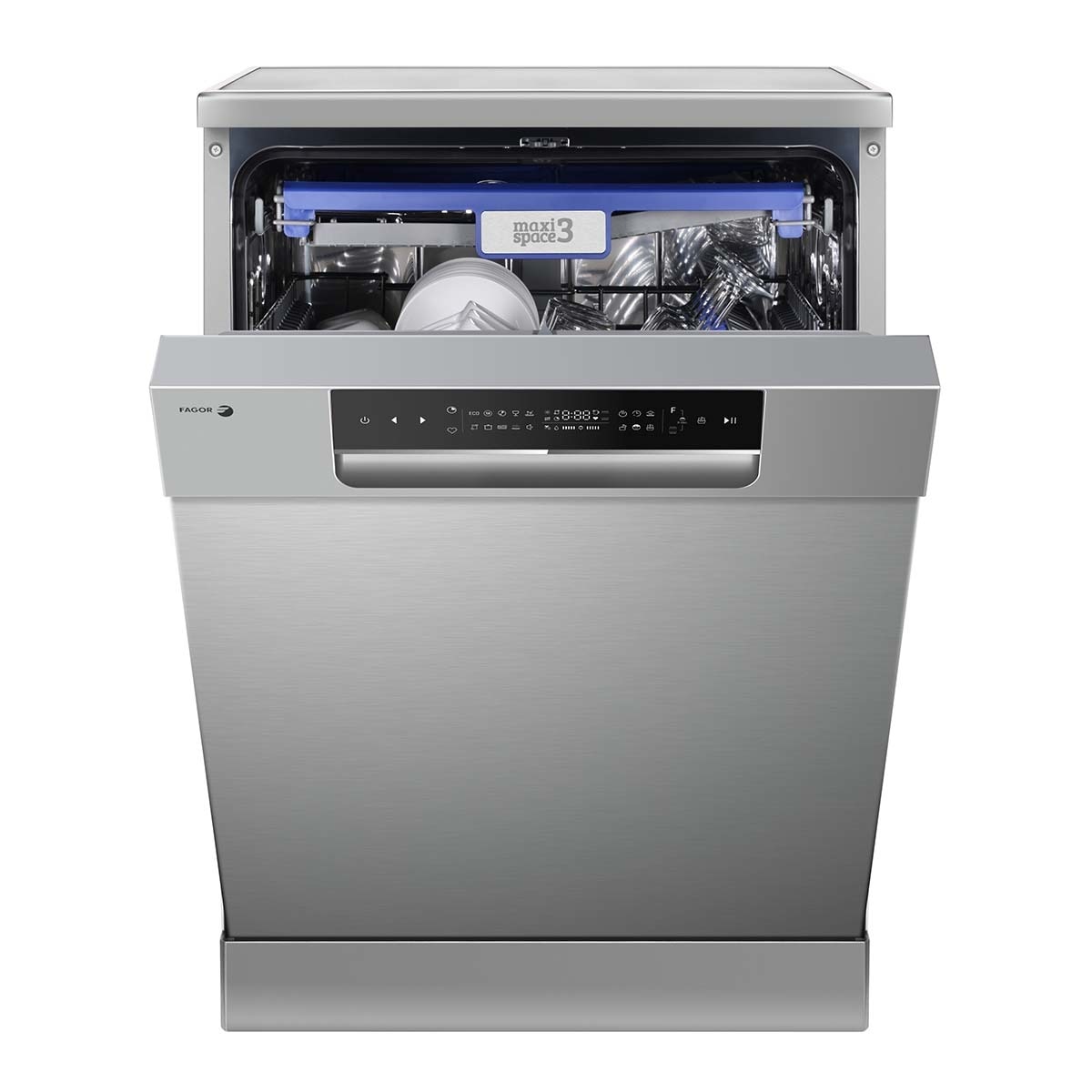 Fagor – Lavavajillas Fagor 14 servicios, Bandeja para cubiertos, 60 cm – 4LVF-638ADX.