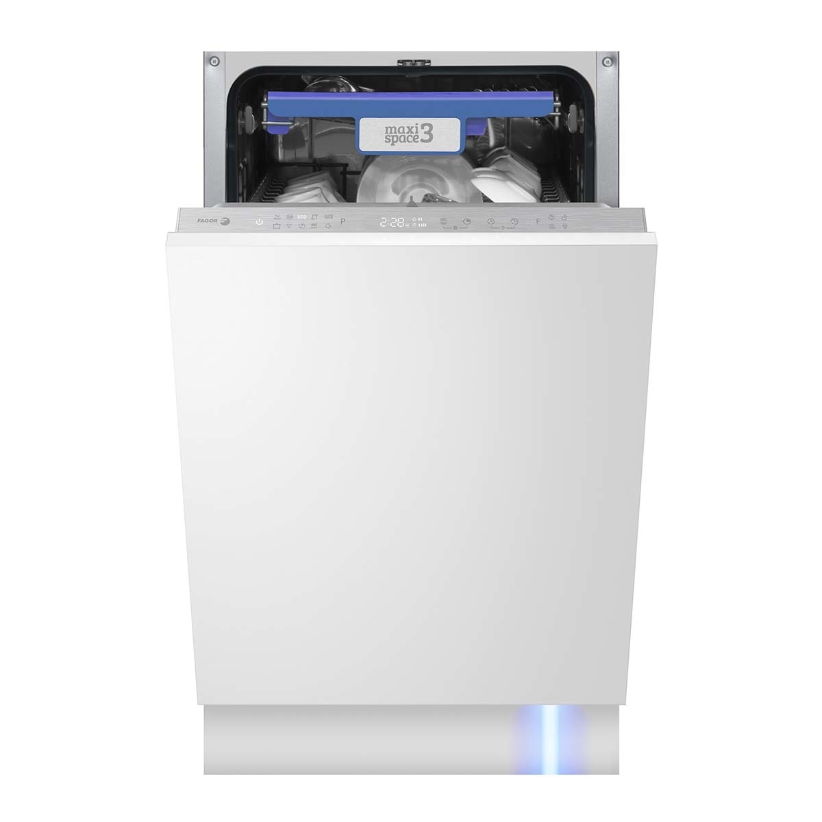 Fagor – Lavavajillas integrable Fagor 10 servicios, Bandeja para cubiertos, 45 cm – 4LVF-438ADIT.