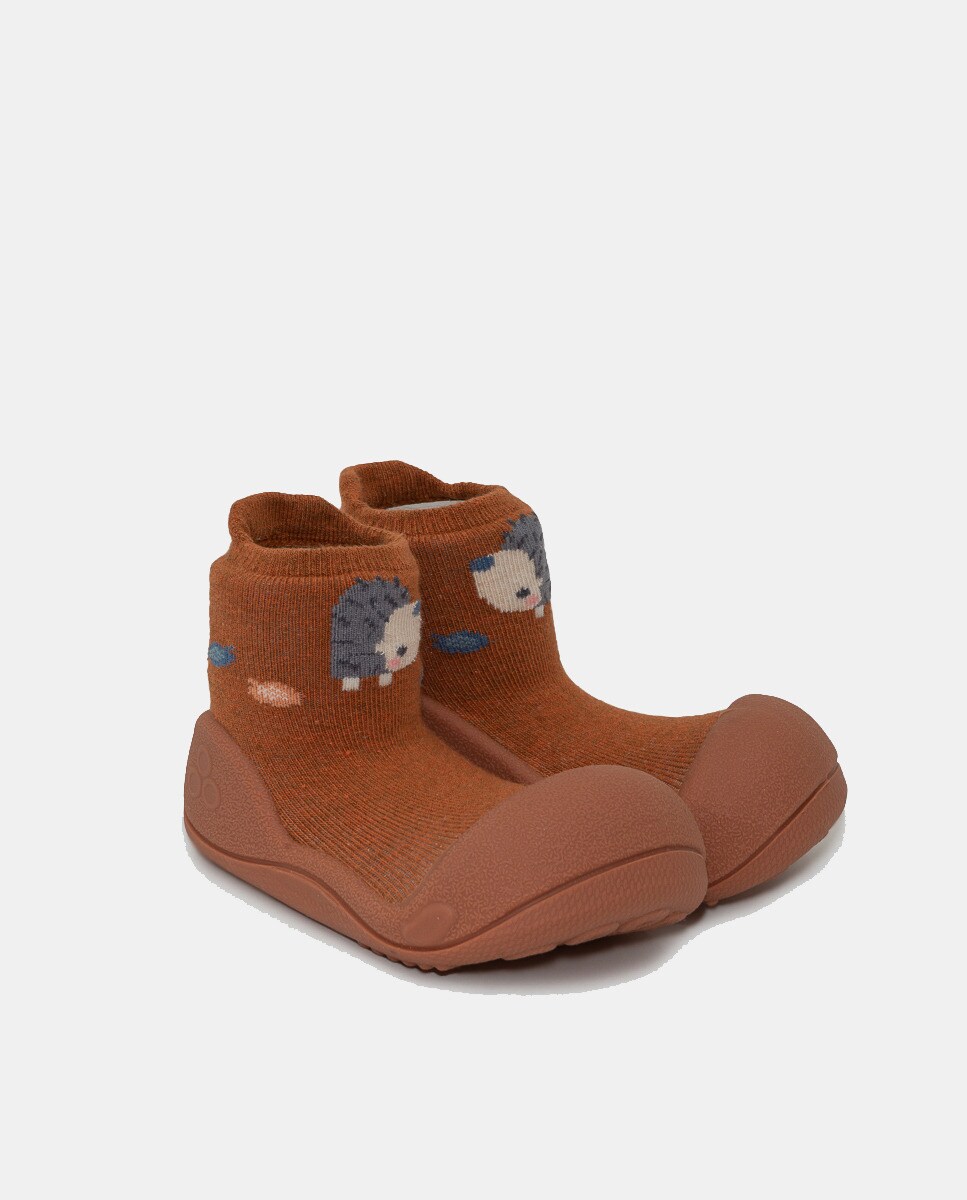 Botas de Tricot de Bebé Attipas Castanho-2