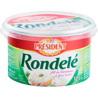 Président Queijo Creme Rondelé com Alho e Ervas Finas embalagem 125 g