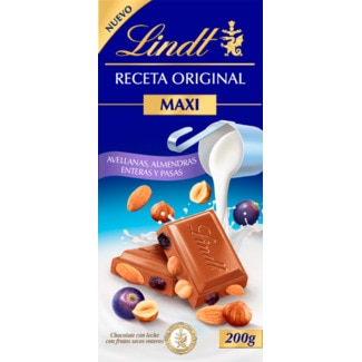 Lindt Chocolate de leite Avelãs e Passas tablete 200 g