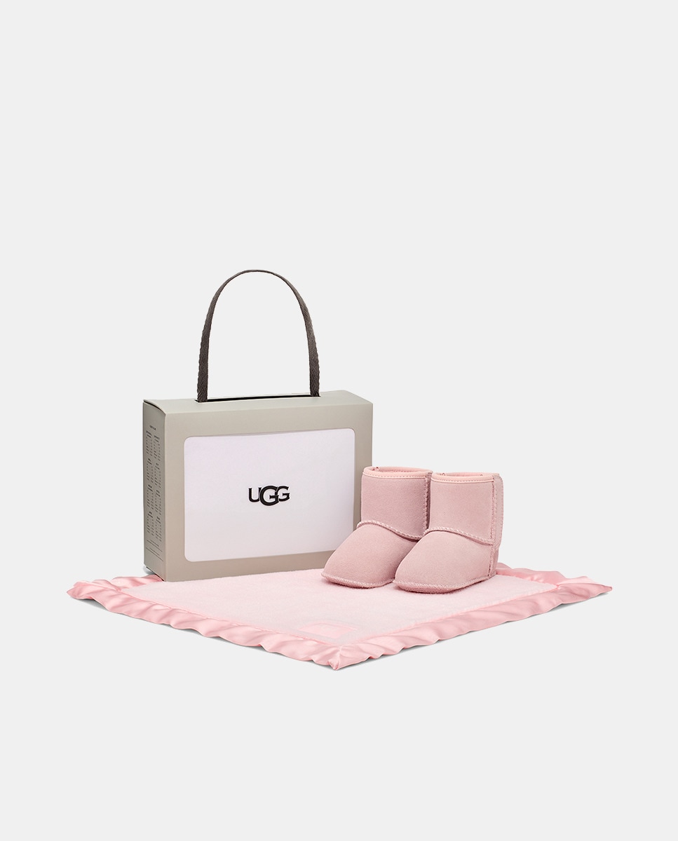 Botas de Tricot de Bebé Classic e Manta Lovey UGG Rosa-8
