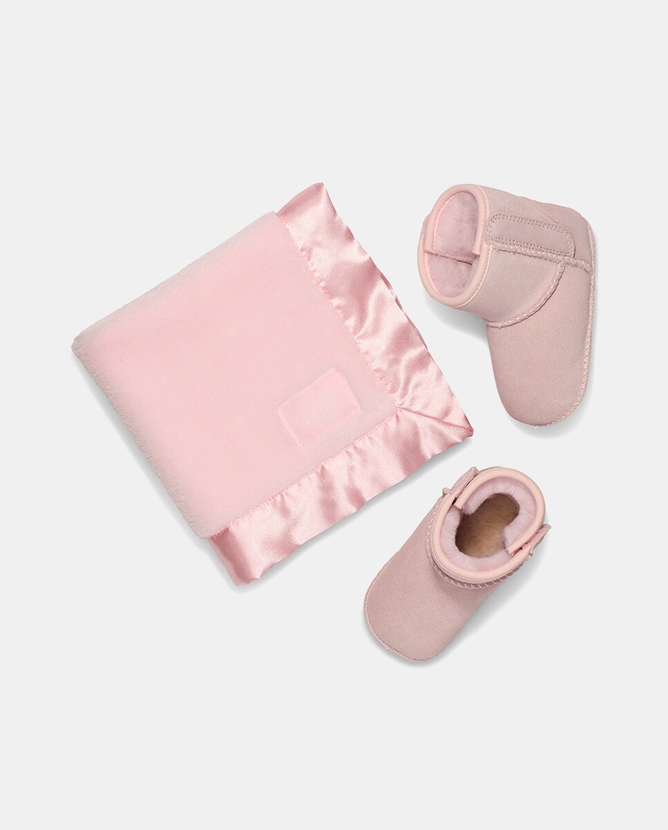 Botas de Tricot de Bebé Classic e Manta Lovey UGG Rosa-2