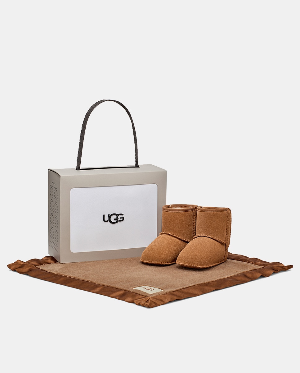 Botas de Tricot de Bebé Classic e Manta Lovey UGG Castanho-8