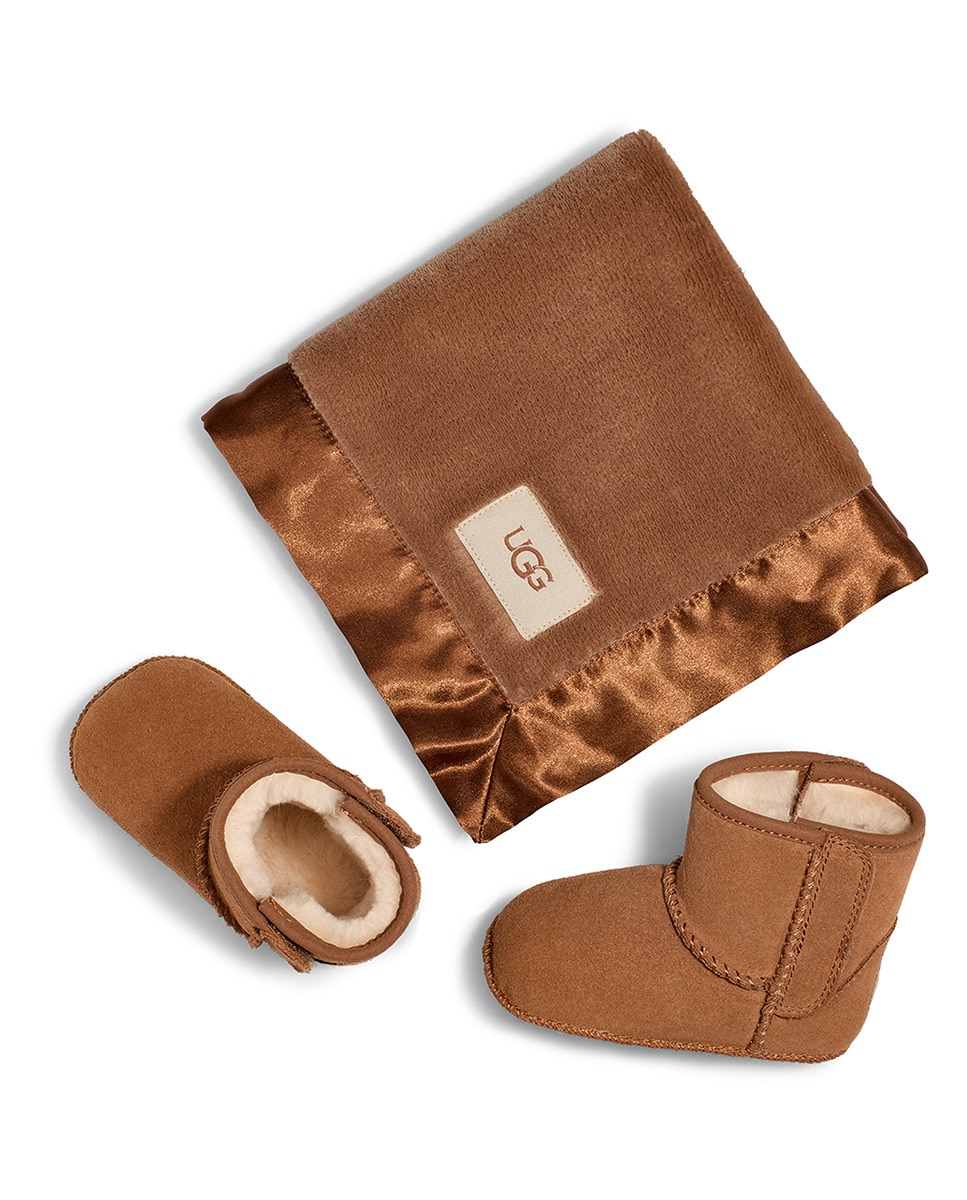 Botas de Tricot de Bebé Classic e Manta Lovey UGG Castanho-7