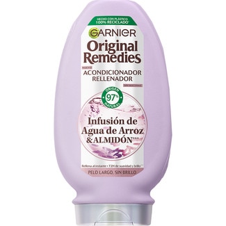 ORIGINAL REMEDIES acondicionador de pelo rellenador Infusión de Agua de Arroz & Almidón frasco 250 ml para pelo largo, sin brillo