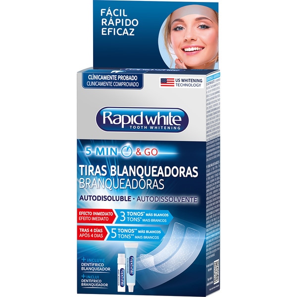 tiras dentales blanqueadoras con pasta de dientes blanqueadora