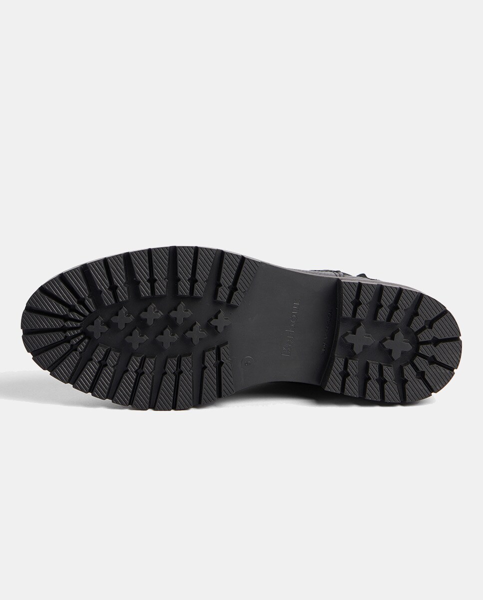 Botins Rasos Chelsea em Pele Preto-3