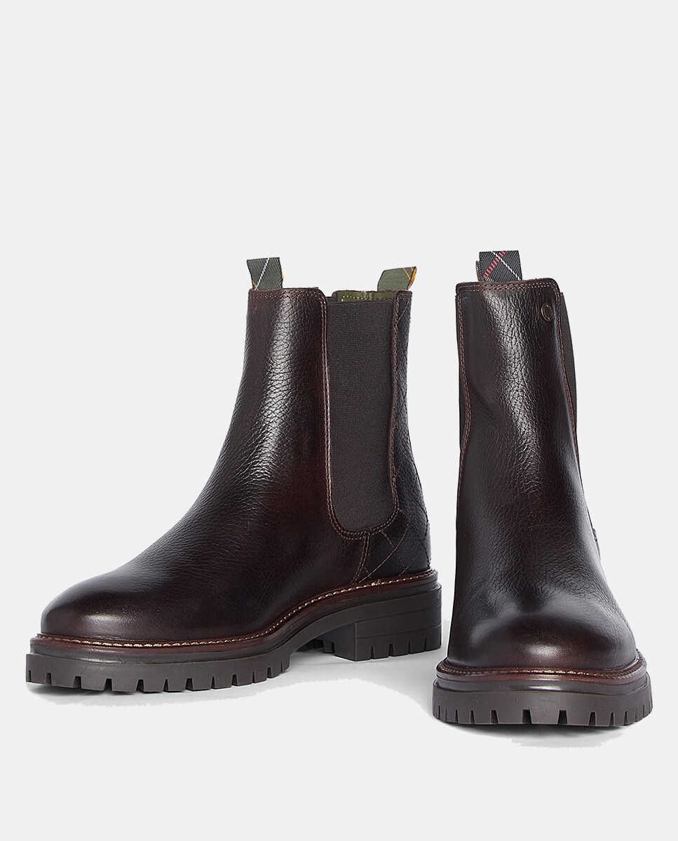 Botins Rasos Chelsea em Pele Castanho-escuro-3