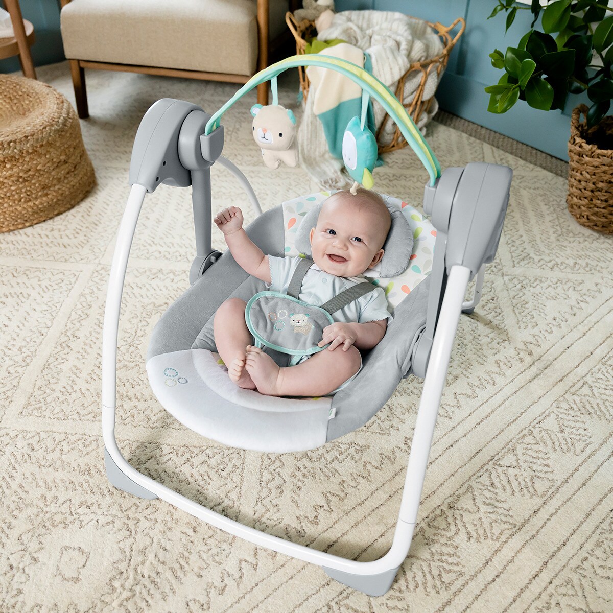 Baloiço portátil Fanciful Forest cinzento Cinzento-4