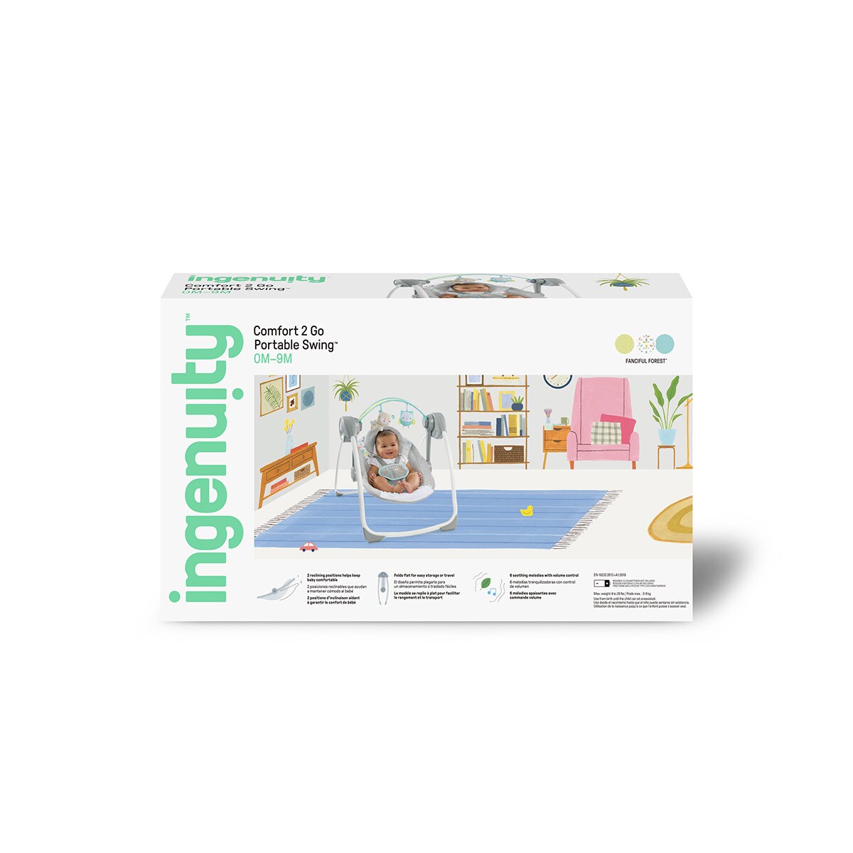 Baloiço portátil Fanciful Forest cinzento Cinzento-15