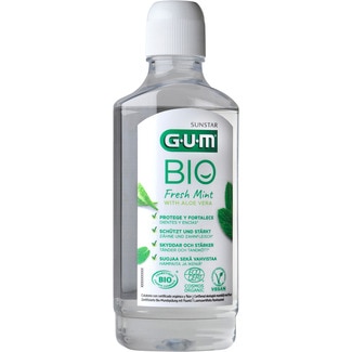 GUM Bio colutorio de uso diario para proteger y fortalecer dientes y encías frasco 500 ml