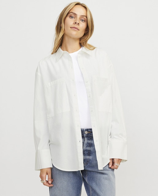 Camisa de popelín blanca de mujer