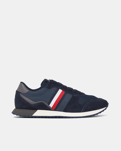 Tommy Hilfiger - Zapatillas running de tejido con bandera distintiva en el lateral de Tommy Hilfiger.