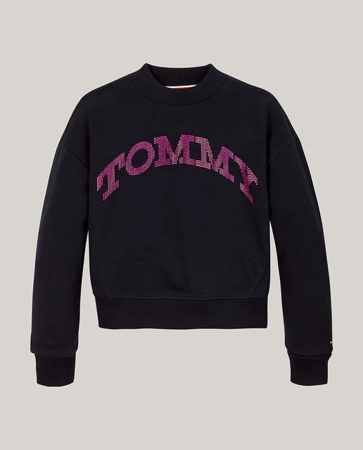 Sudadera de niña sin capucha con cuello redondo