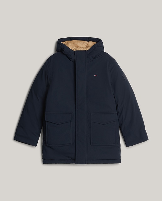 Parka de bebé niño con cierre de cremallera y capucha