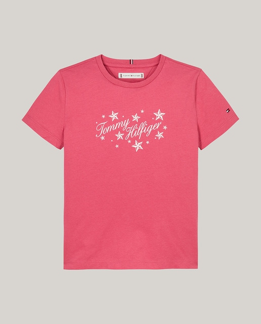 Camiseta de bebé niña de manga corta con cuello redondo