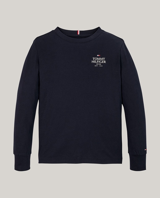 Camiseta de bebé niño de manga larga y cuello redondo