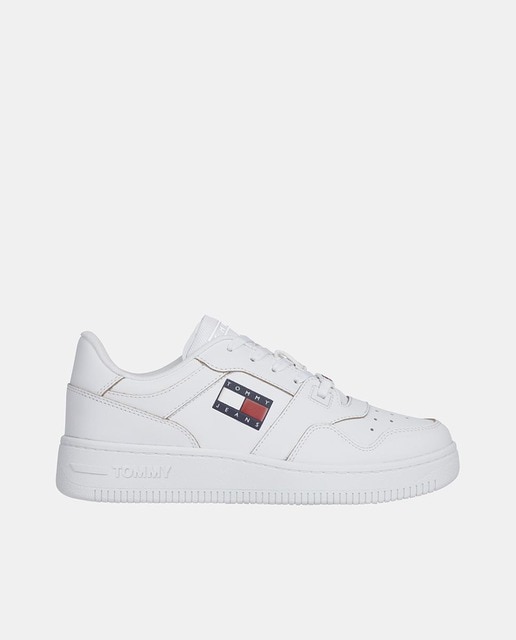 Zapatillas deportivas de mujer tipo basket con logotipo y ribetes