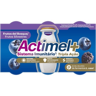 + L. Casei con mora y arándanos sin gluten pack 6 unidades 100 g - Danone Actimel