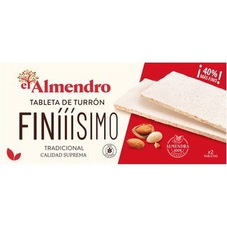 EL ALMENDRO harter Turrón finííísimo Spitzenqualität glutenfrei 2 Tafeln Karton 160 g