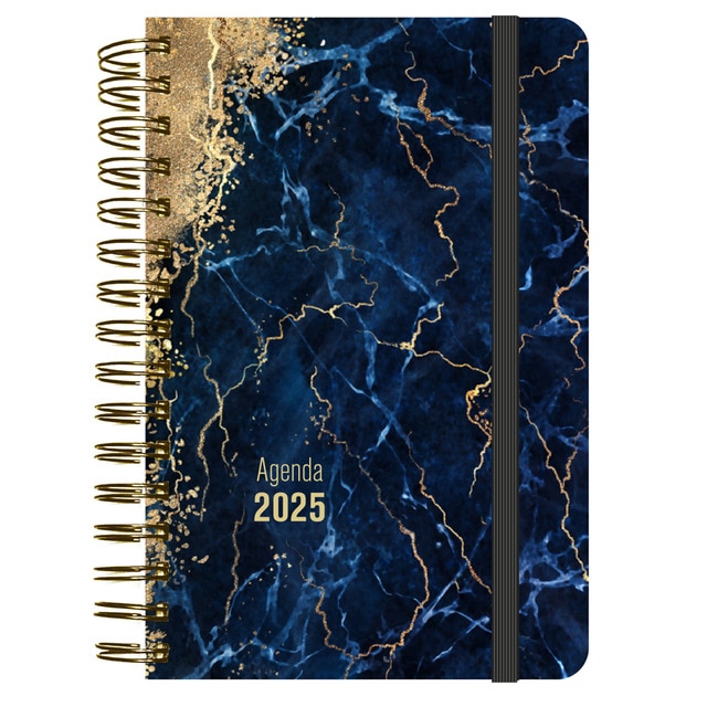 Agenda anual 2025 1 día por página Marbre azul Senfort.