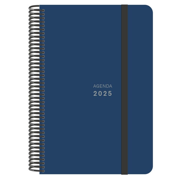 Agenda anual 2025 1 día por página Unicolor Azul Senfort.