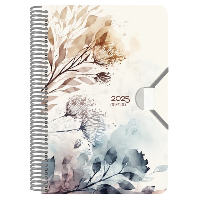 Agenda anual 2025 1 día por página Acuarela Otoño Senfort.