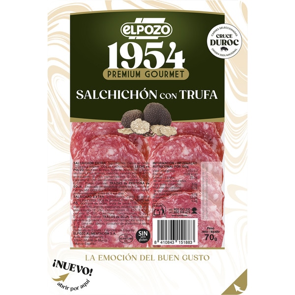 Edition 1954 Salchichón mit Trüffel glutenfrei in Scheiben Behälter 70 g
