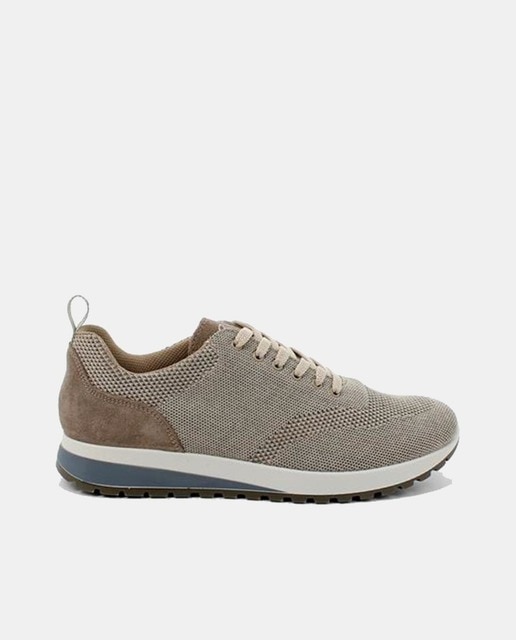 Zapatillas de hombre tipo running bajas en tejido de punto con suela bicolor
