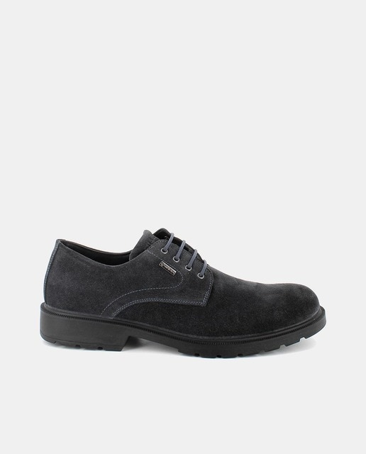 Zapatos de cordones de hombre en ante con goretex y suela antideslizante