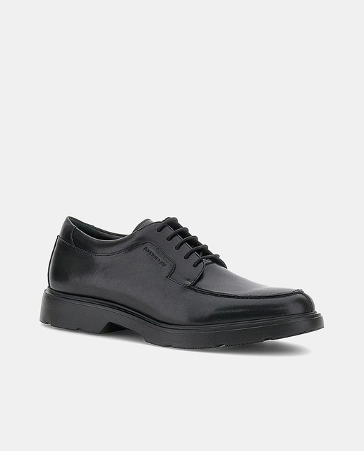 Zapatos de cordones de hombre tipo noruego en piel y suela de goma