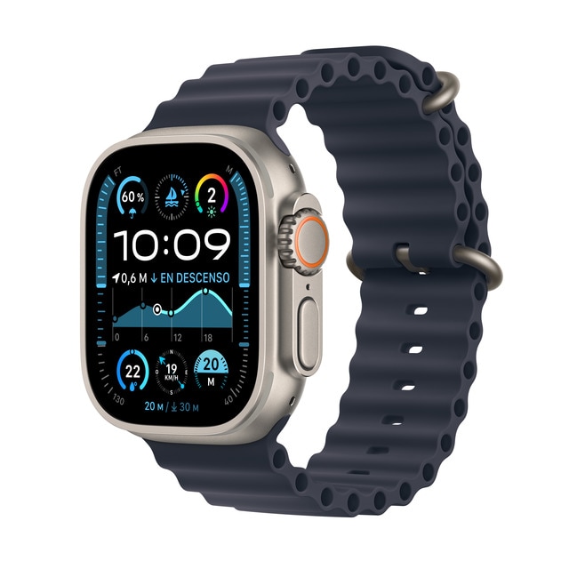 Apple - Apple Watch Ultra 2 GPS + Cellular 49mm Titanio Natural con correa Ocean Azul marino.